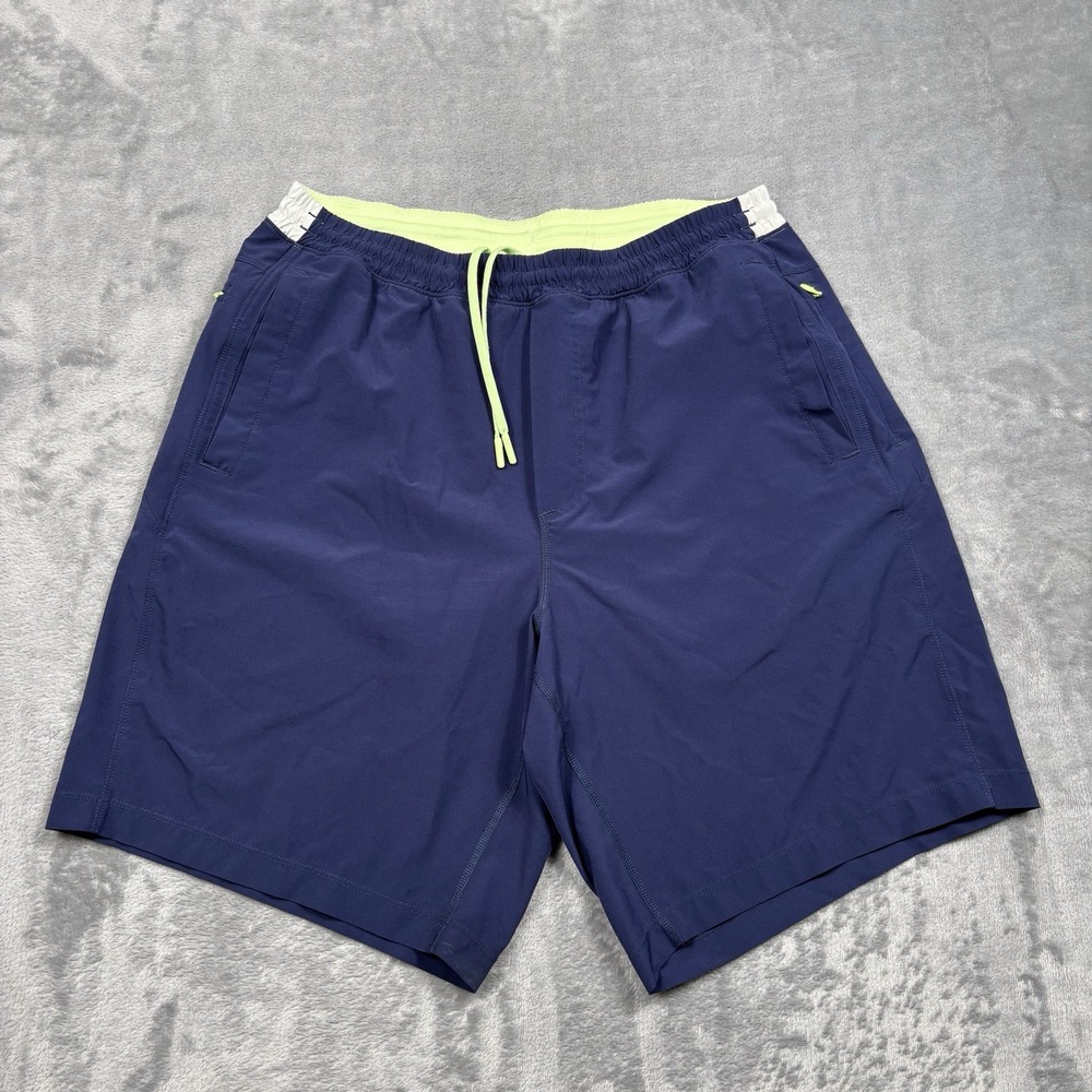 Bird Dogs Shorts Mens XL Long Blue Lined 9 Inch Athletic Stretch Colorblock Gym